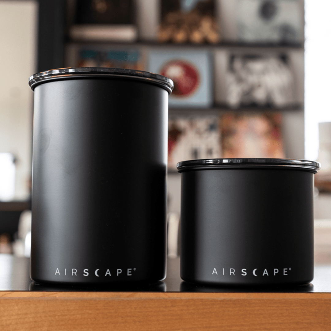 Airscape kaffedåser 1800 ml og 950 ml i mat sort