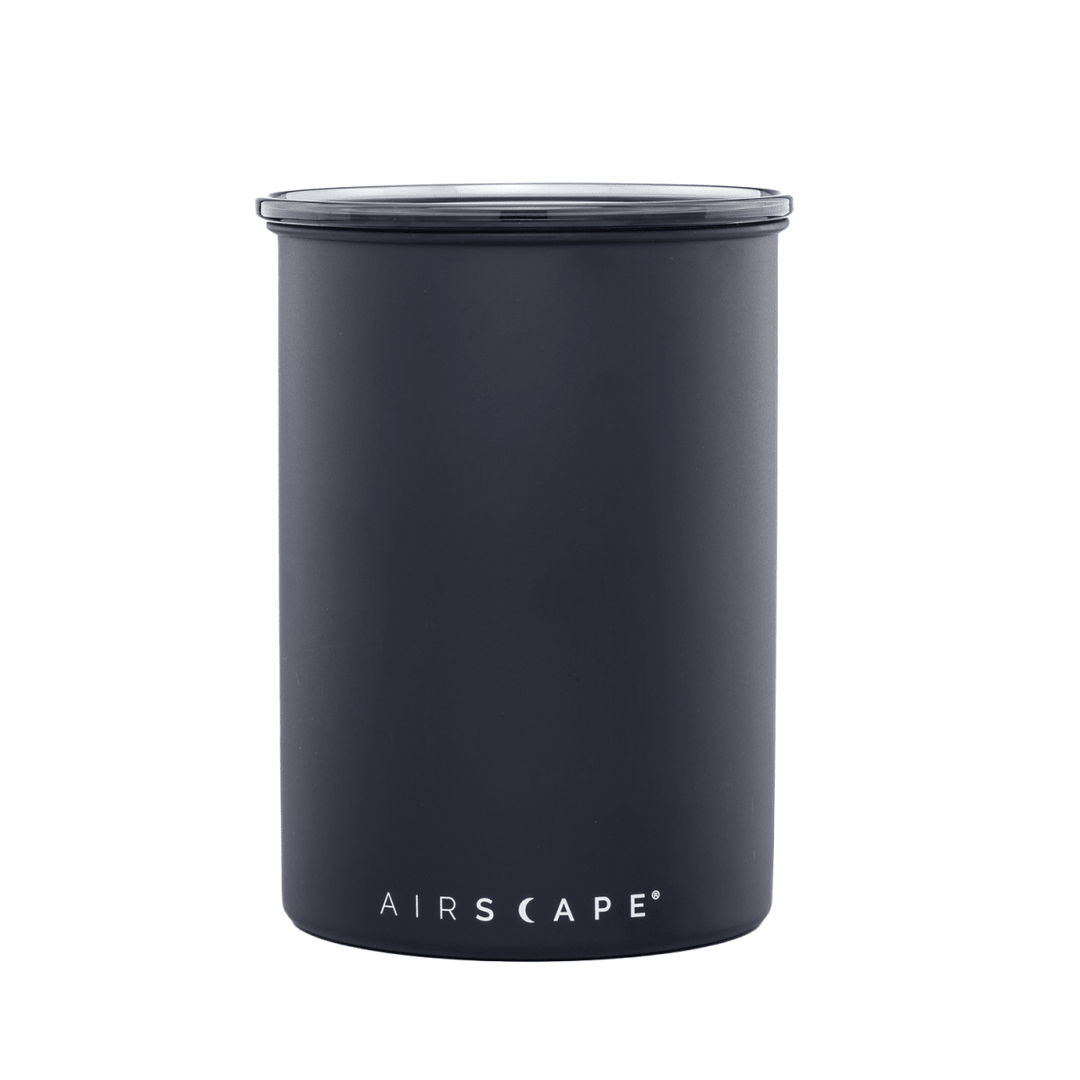 Airscape kaffedåse 1800 ml i mat sort med røgfarvet låg