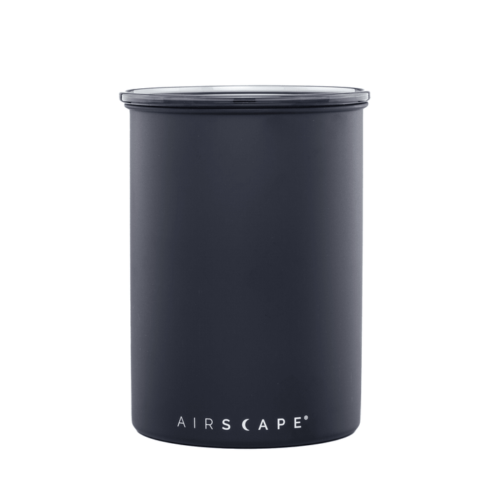 Airscape kaffedåse 1800 ml i mat sort med røgfarvet låg