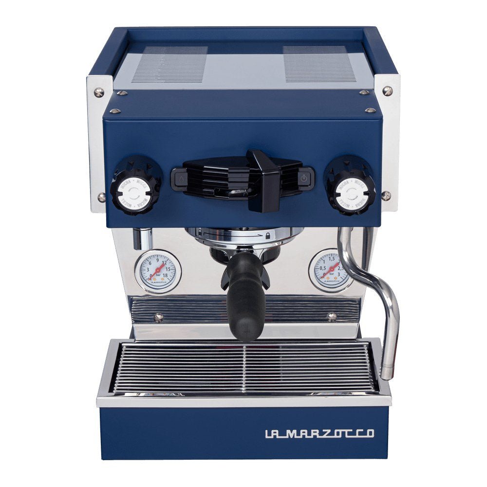 La Marzocco Linea Micra espressomaskine i blå (2026) set forfra
