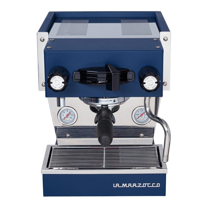 La Marzocco Linea Micra espressomaskine i blå (2026) set forfra