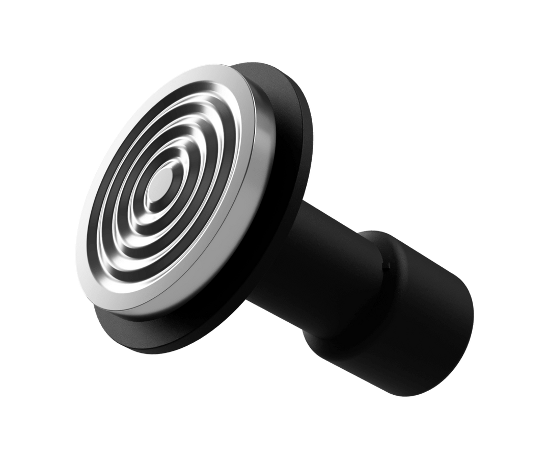 Koncentrisk ringmønster på den 58 mm bund af Varia Calibre i sort