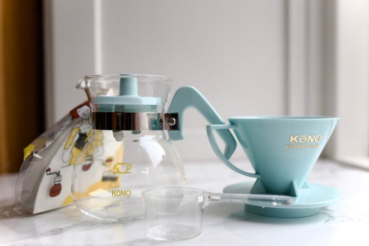 KONO Meimon 2 Person Coffee Dripper Set Mint Blue