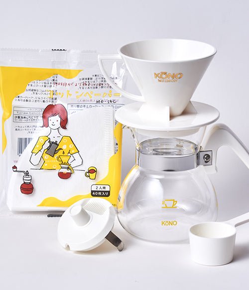 KONO Meimon Kaffedryp Sæt – Hvid